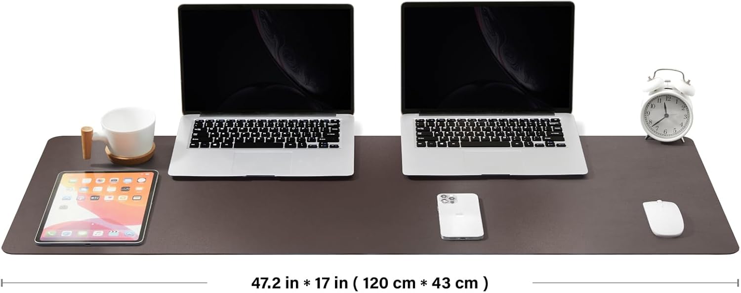 Large Cork Desk Mat - 47.2"x 17" Desk Pad for Office and Home - Ideal for Large Mouse Pad and Desk Mats on Top of Desks(Coffee)