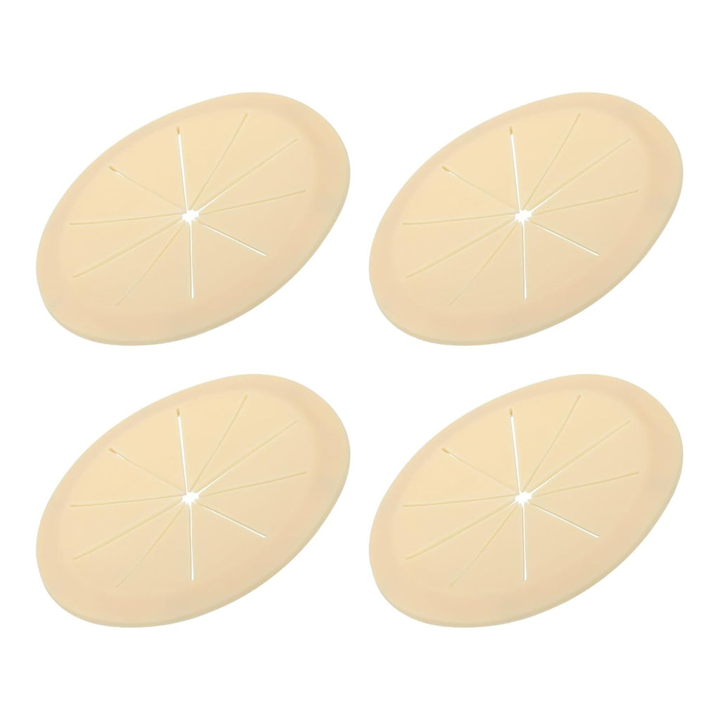 PATIKIL Desk Grommet 3-3/16", 4 Pcs Round Cable Grommet Cord Hole Cover with Adhesive Tape Flexible Table Wire Organizer for Office Home Table Countertop, Yellow