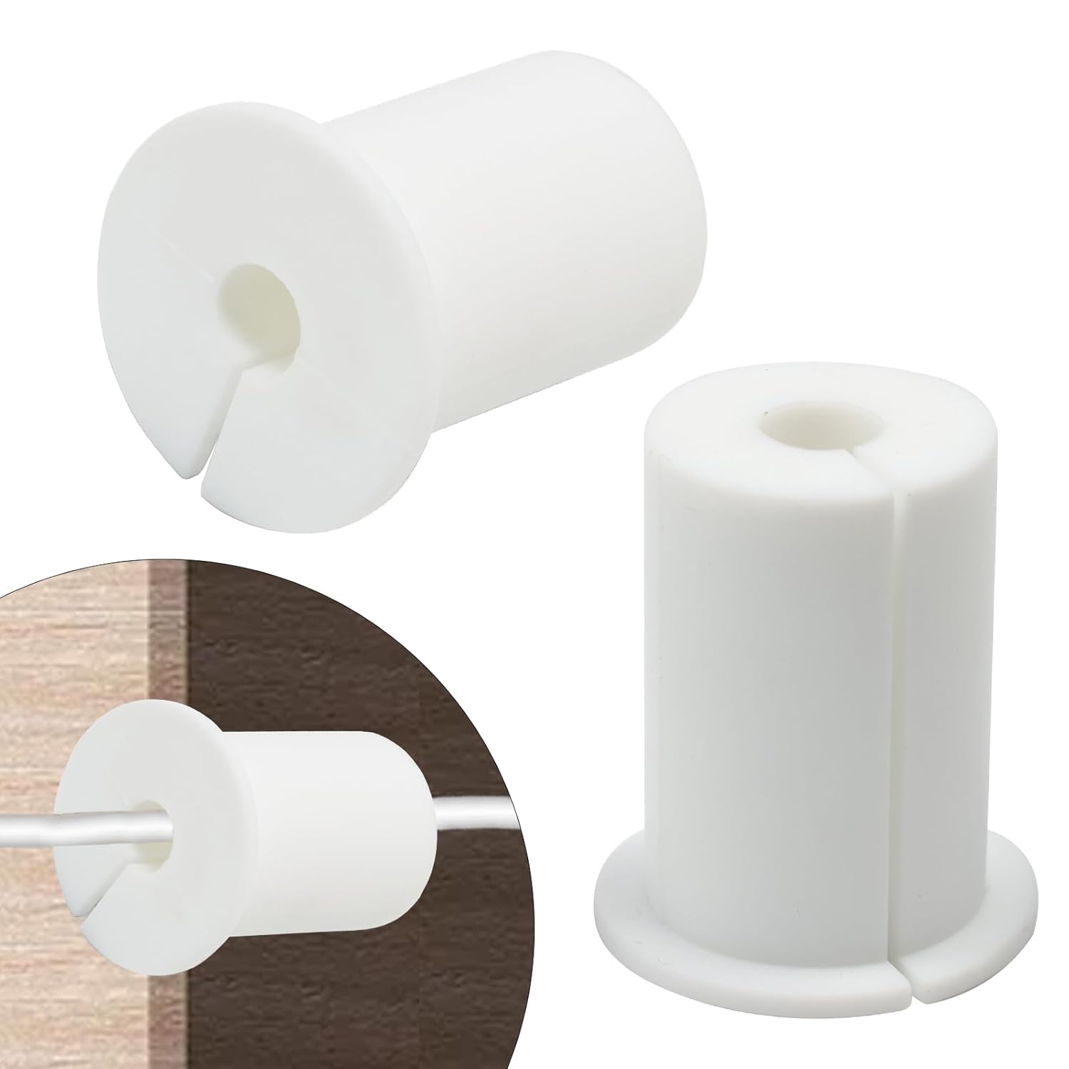 2pc Starlink Cable Grommet 1" Silicone Waterproof Wall Hole Pass Through Split Cable Bushings for TV Wire Ethernet Cord, Starlink Cable Routing Kit Accessories, 38mm/1.5" Ht, White