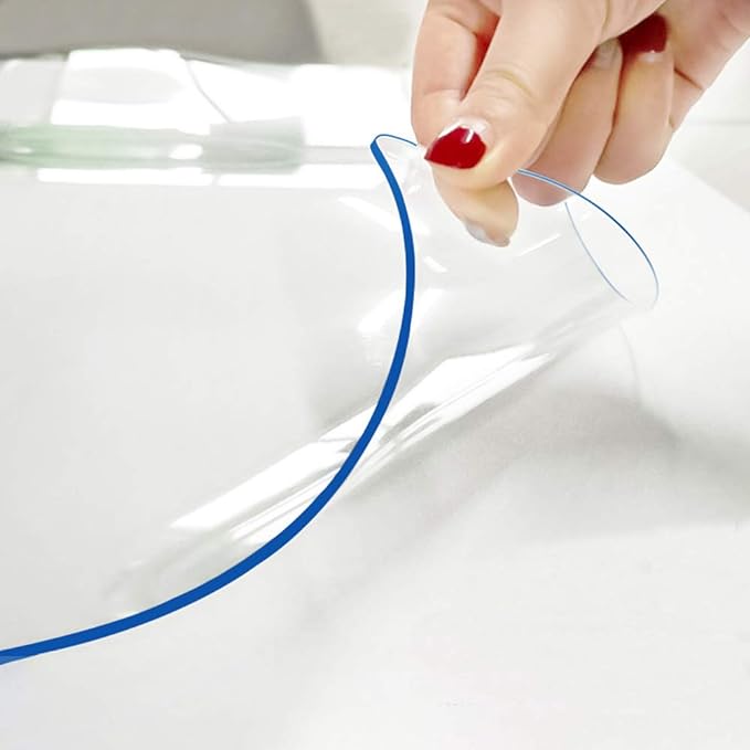 Clear Plastic Table Top Protector PVC Tablecloth Cover Vinyl Cloths Easy Clean by Hodmutst