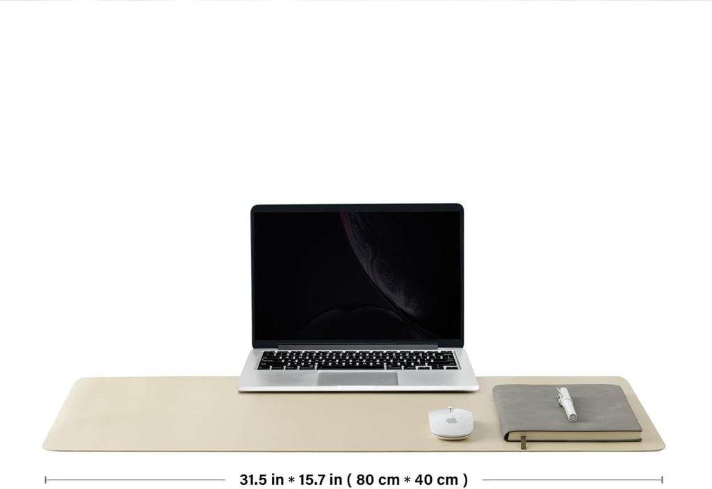 Cork Desk Mat - Dual-Sided Desk Pad for Office and Home - Desk Organization and Accessories - Ideal for Large Mouse Pad and Desk Mats on Top of Desks(Beige,31.5"x 15.7")