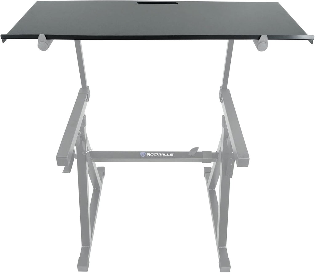 Rockville Z-SHELF Universal Shelf for Z-Stand and X-Stand, 35.4x13.78in Steel Platform, Foam-Padded Edge, Lightweight 7.3 lbs, for Musicians and DJs