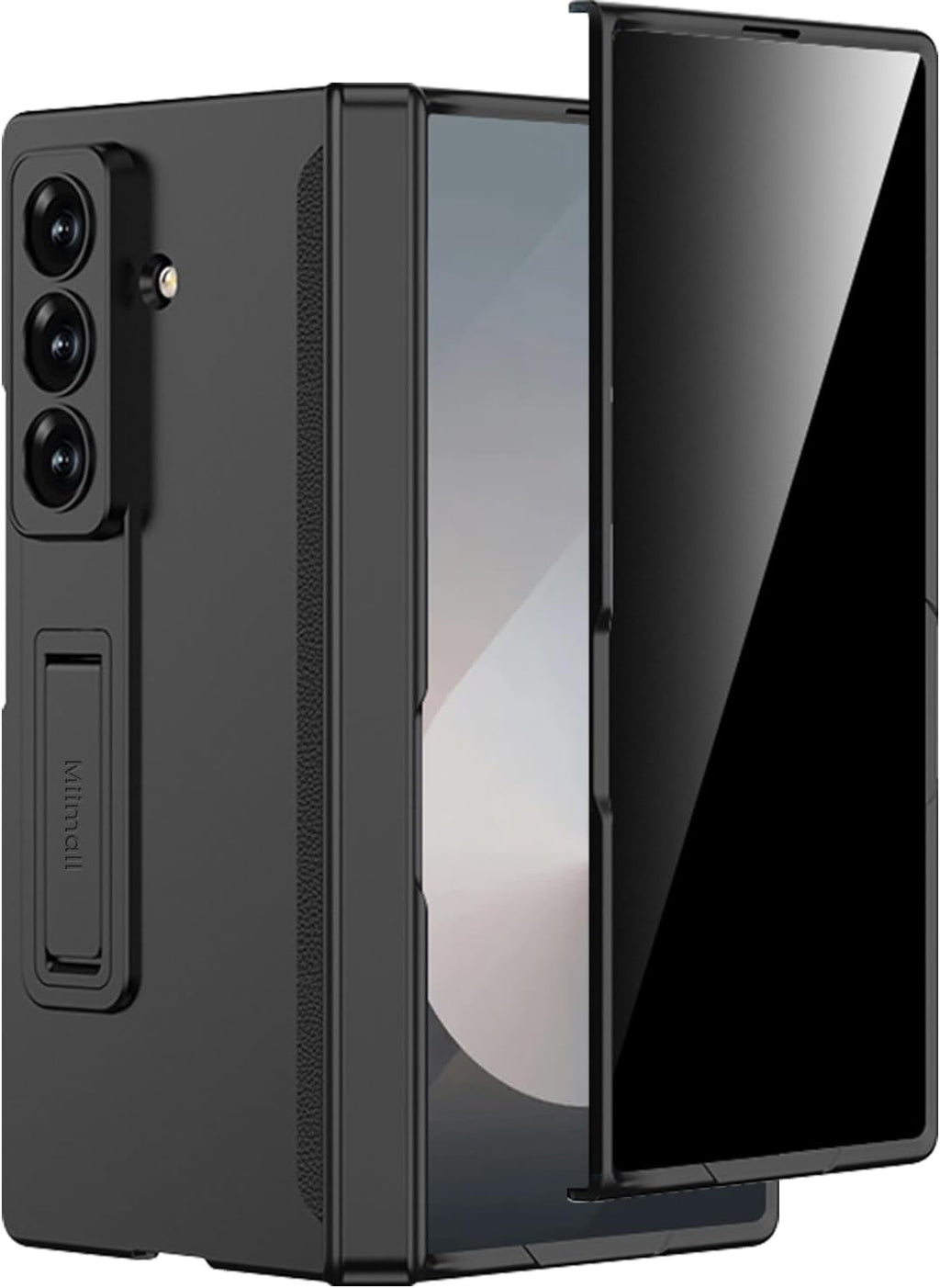Miimall for Samsung Galaxy Z Fold 7 Case with Privacy Screen Protector, [Anti Spy] Built-in Adjustable Kickstand & Magnetic Hinge Protection Full-Body Protective Case for Galaxy Z Fold 7 5G Black