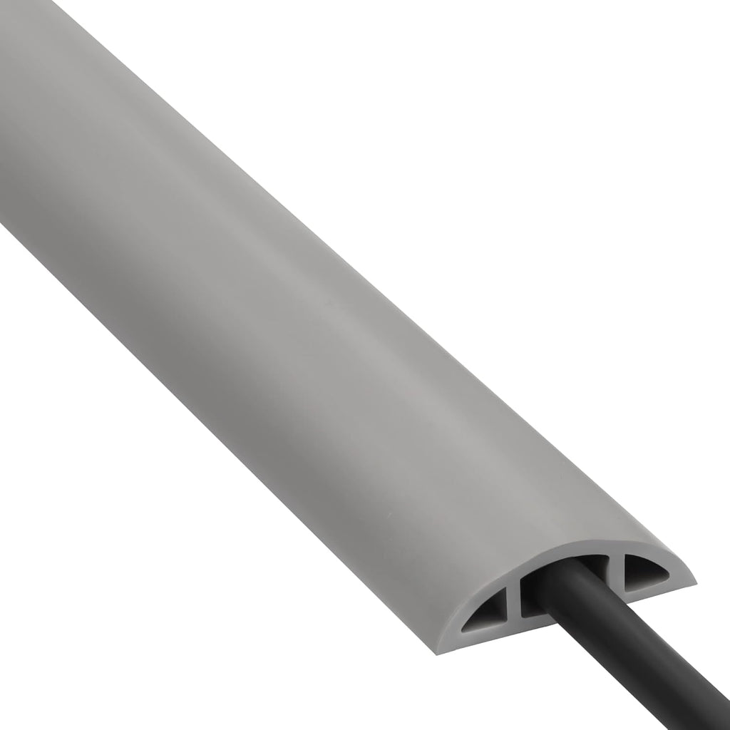 Floor Cord Cover 10ft, Cord Hider Floor Grey, Cable Management Prevent Trips, Cable Cover Wire Covers for Electric Power Cords, Wire Protector Cavity W0.47in x H0.28in