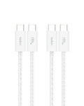 Belkin USB C to USB C Cable 2-Pack, 3.3ft, 60W - Type C Charger, iPhone Charger Cord, Soft, Braided, Flexible for iPhone 16, Galaxy S25, Pixel 9, Airpods, iPad Pro & More, Travel Essentials - White