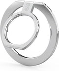 PureGear Magnetic Phone Grip Ring Stand, Magnetic Phone Ring Holder for MagSafe iPhone 16, 16Pro, 16Plus, 16ProMax, 15, 15Plus, 14, 14Pro, 14Pro Max, 13, 12, Adjustable Kickstand (Chrome Silver)
