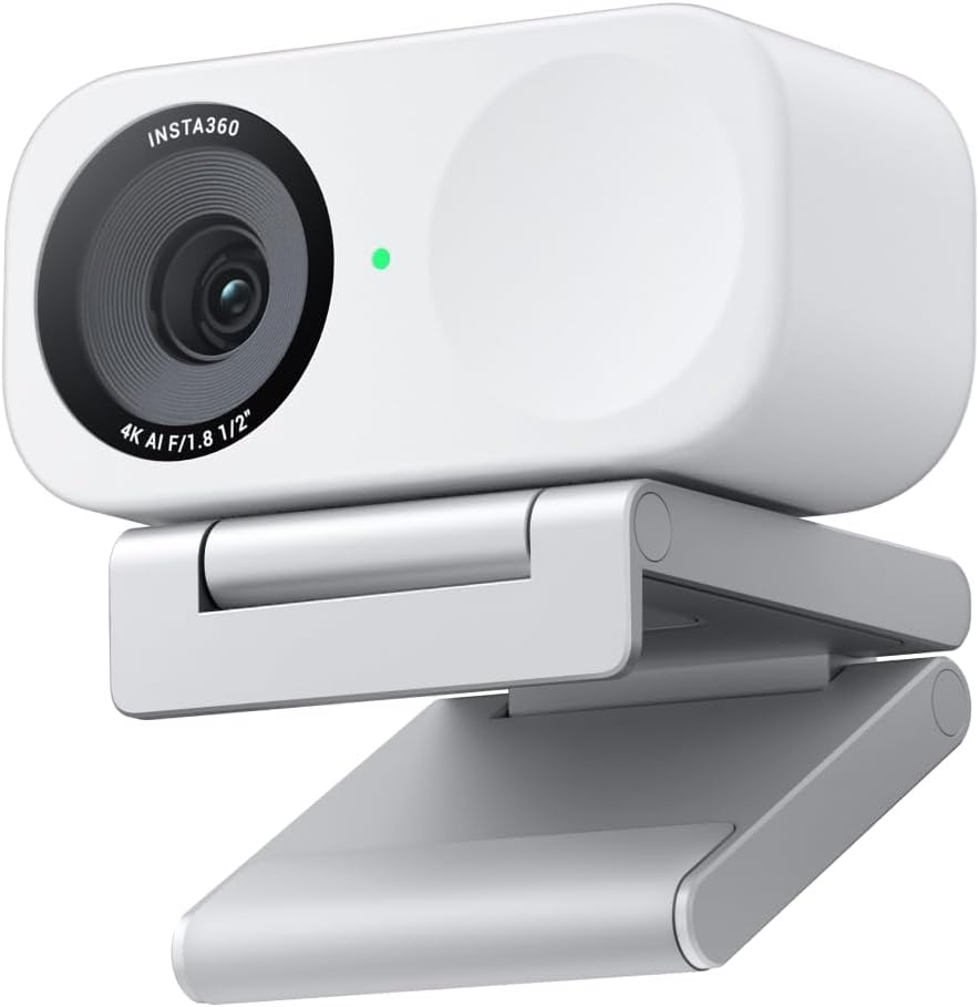Insta360 Link 2C - 4K Webcam for PC/Mac, 1/2" Sensor, Auto Framing, HDR, AI Noise-Canceling Mic, Gesture Control for Streaming, Video Calls, Gaming, Works with Zoom, Teams, Twitch & More