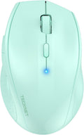 TECKNET Bluetooth Mouse, 4800 DPI Wireless Mouse, 2-Year Battery 6 Adjustable DPI, 6 Buttons Compatible with Laptop/Windows/Computer - Green