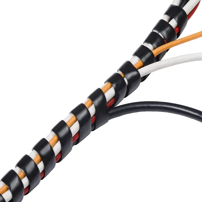 Spiral Cable Wrap - 45 Ft 1/4" Spiral Wire Wrap Cord Covers Bundle Sleeve Hose - Image 4