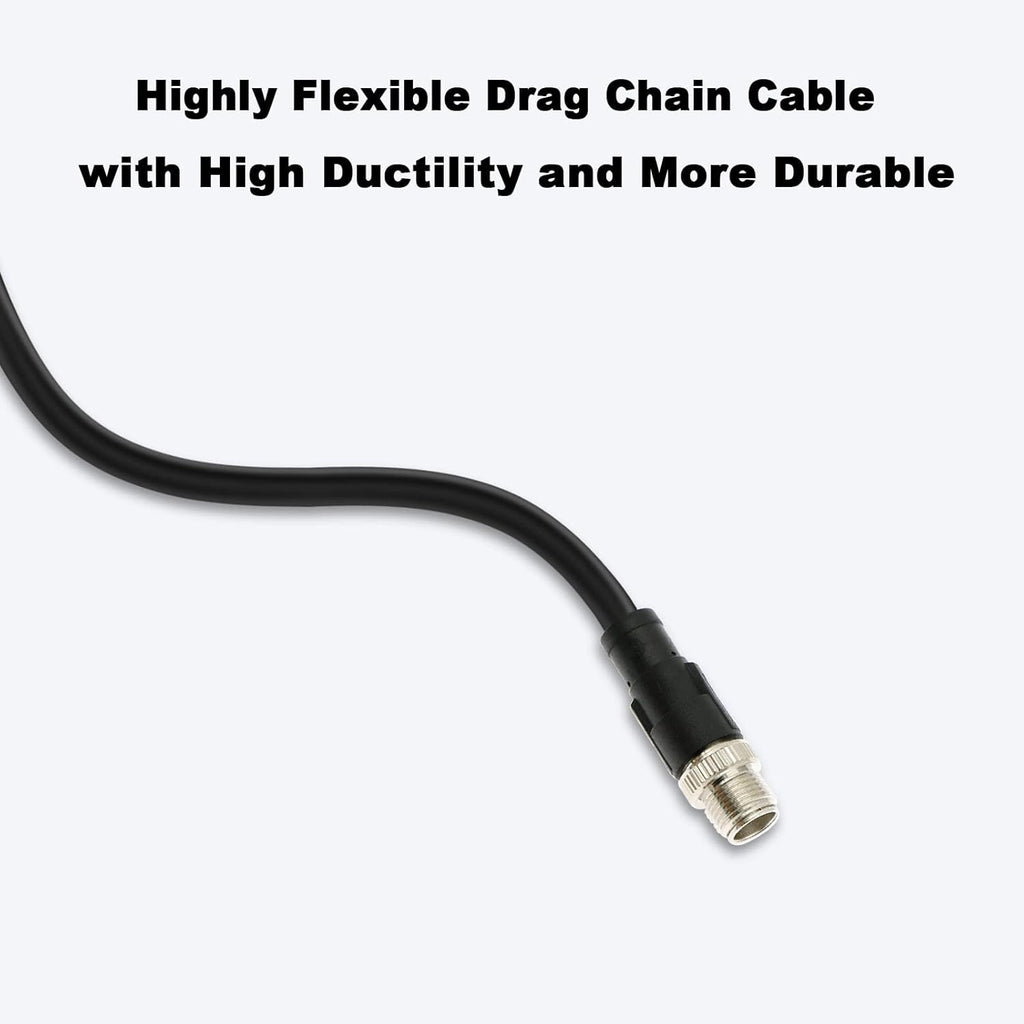 Alvin's Cables M12 X Coded 8 Pin Male to RJ45 Shielded Ethernet Cable M12 8 Position Cat6a Cable for Cognex Industrial Camera 20M/65.6ft