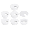uxcell 6 Pcs 35mm (1.38 Inch) Desk Grommet, Plastic Cable Hole Cover, Wire Cord Cable Organizer for Home Office Computer Desk Cabinet, White