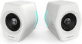 G2000 32W PC Computer Speakers for Gaming Desktop PC Laptop Mac Computer Woofer Speakers Bluetooth USB 3.5mm AUX Inputs RGB Lights Multimedia Speakers White