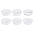 uxcell 6 Pcs 80mm (3.15 Inch) Desk Grommet, Plastic Cable Hole Cover, Wire Cord Cable Organizer for Home Office Computer Desk Cabinet, White