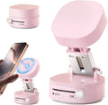 360° Adjustable Vacuum Magnetic Phone Holder, Foldable Magnetic Car Phone Holder for Your Car, Hands-Free Suction Cup Phone Mount for Car/Gym/Mirror/Smooth Surface for iPhone & Android (Pink)