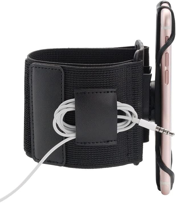 360° Rotatable Running Armband for iPhone 14/13/Pro/Mini/12/11/SE/Xs/XR/X/8/7/Plus, Fits All 4-8 Inch Smartphones, with Key Holder Phone Armband for Running Hiking Biking(Black)