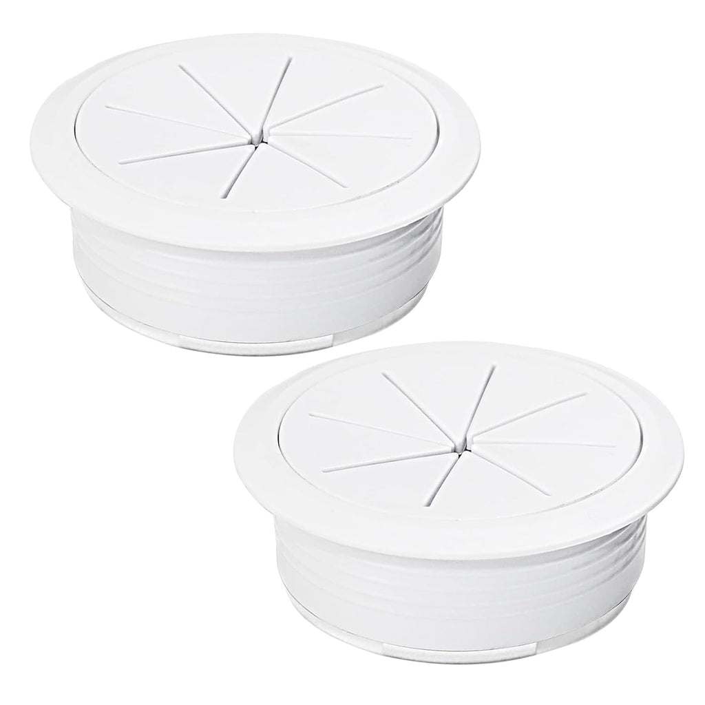 2 Pcs Desk Grommet 2" / 50 mm, Desk Hole Cover for Cables White, Cable Grommet ABS Plastic, Desk Hole Grommet for Home & Office Pc, Detachable Cable Cord Organizer