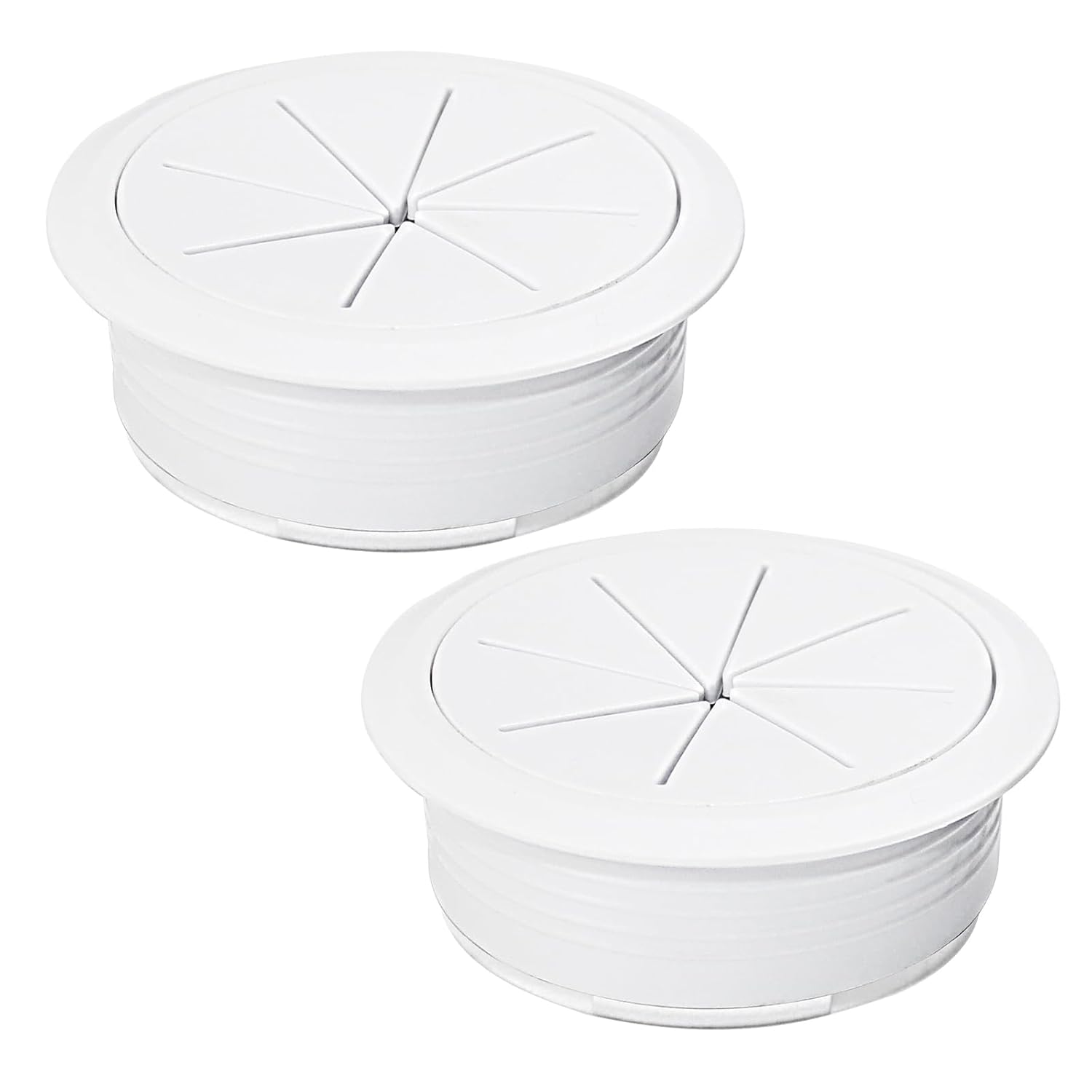 2 Pcs Desk Grommet 2" / 50 mm, Desk Hole Cover for Cables White, Cable Grommet ABS Plastic, Desk Hole Grommet for Home & Office Pc, Detachable Cable Cord Organizer