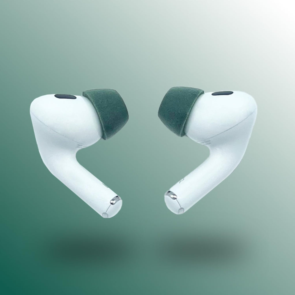 Comply Memory Foam Replacement Earbud Tips for Apple AirPods Pro 1 & 2 | Ultimate Comfort, Secure Fit, Superior Noise Isolation | Anti Slip, Prevent from Falling Out | Green, Medium (3 Pairs)
