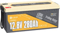 Power Queen 12V 280Ah PLUS LiFePO4 Battery Low-temp Protection Group 8D Battery, Deep Cycle Battery with 200A BMS, 3584Wh Energy, Up to 15000 Cycles for Truck, RV, Motor Home, Marine