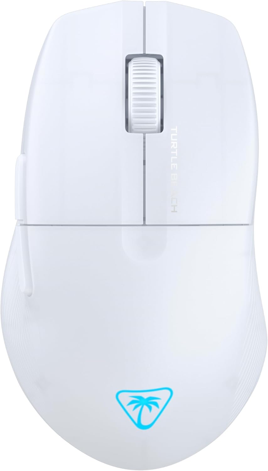 Turtle Beach Pure Air - Ultra-Light Wireless Ergonomic RGB Gaming Mouse, 26K DPI Optical Sensor, 125 Hour Battery, Dual Wireless System, Titan Optical Switches, Bluetooth, RGB Illumination - White