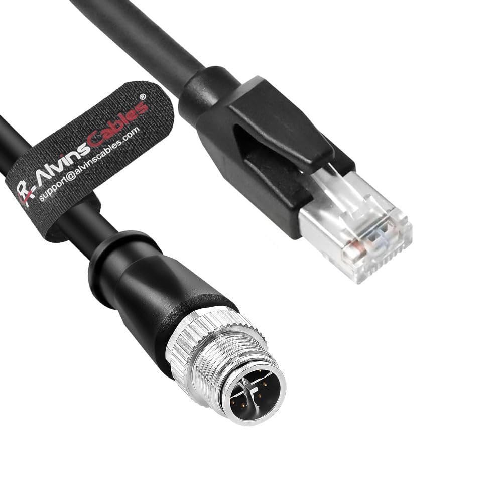 Alvin's Cables Ethernet Cable for Cognex in Sight 8200 8400 Series CCB-84901-2001-05 M12 8 Position X Code to RJ45 16.4ft/5M