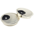 HAHIYO 2Pcs 2.4Inch/60mm Brushed Silver Zinc Alloy Desk Grommet Wire Grommet Cable Management Cord Hole Cover Desk Wire Hole Insert Wire Organizer for Computer Office Home School Equipment Systems