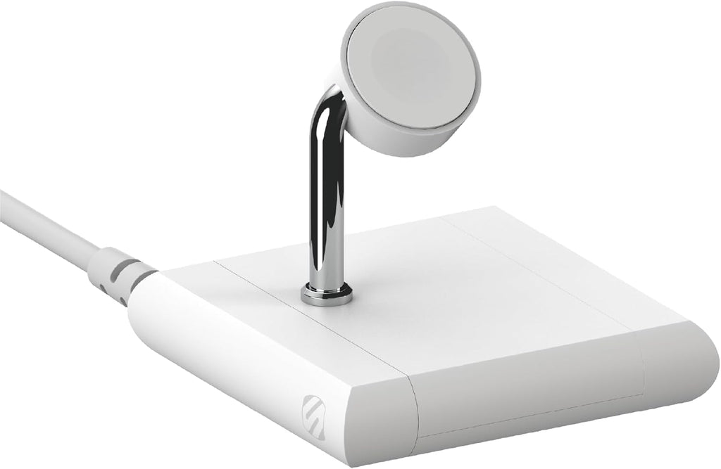 Scosche BL2AWWT-AP BaseLynx™ 2.0 Watch, Magnetic Charger Stand for Apple Watch, Modular Fast Charging Dock Station Compatible with Apple Watch Series 3/4/5/6/7/8/9/Ultra/Ultra2/SE, White