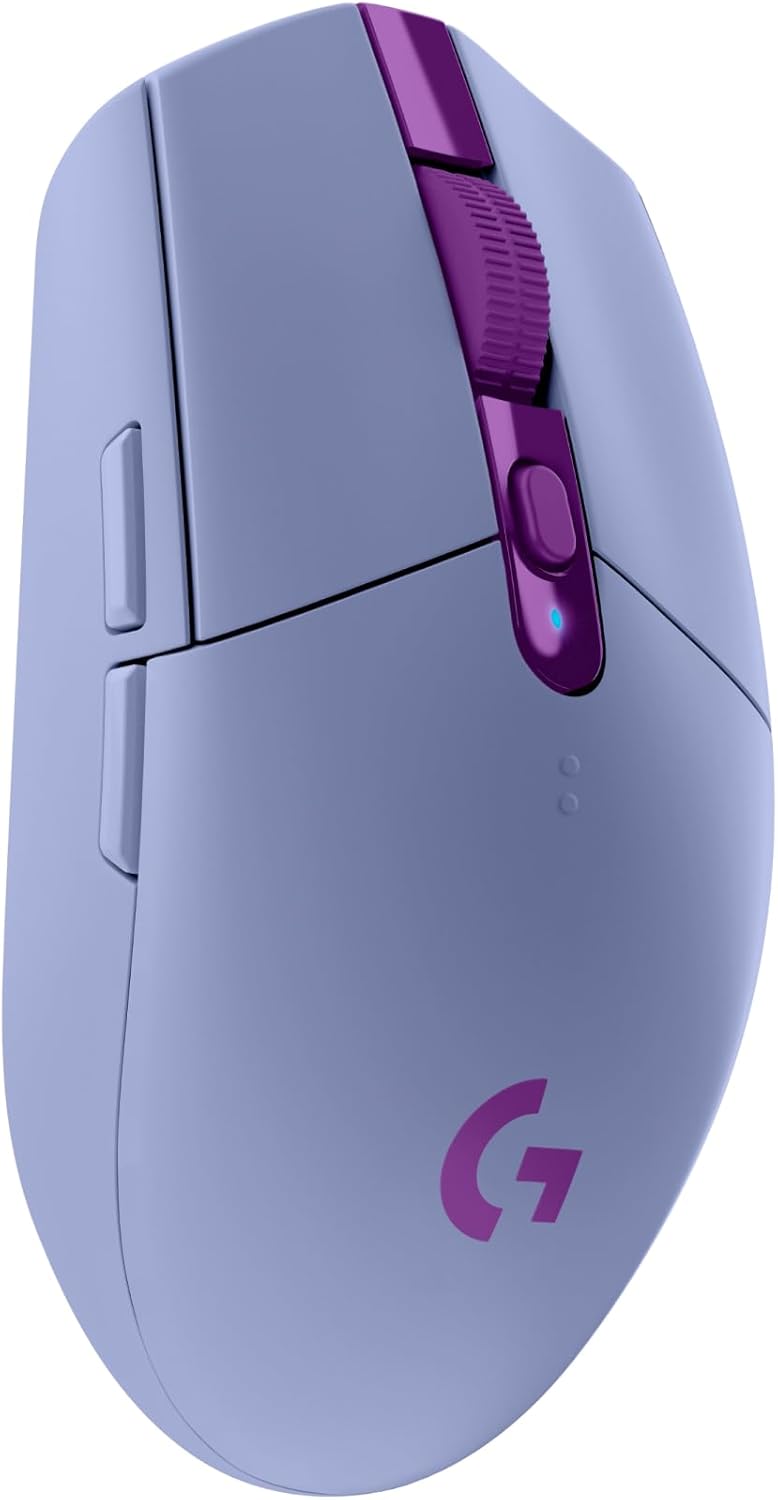 Logitech G305 LIGHTSPEED Wireless Gaming Mouse, Hero 12K Sensor, 12,000 DPI, Lightweight, 6 Programmable Buttons, 250h Battery Life, On-Board Memory, PC/Mac - Lilac
