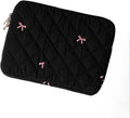 Cute Bow Graphic Carrying Laptop Bag Y2K Preppy Laptop Sleeve Case Bag Kawaii Pad Computer Protect Case Pouch (15-15.6 inch,Black)