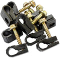 STEREN Coaxial Cable Clips - Cable Holder - Siding Clips for Hanging - Cord Holder for Desk - Cable Clamps - Cord Clip - Wire Organizer Clips - Tv Mount Screws (Black, 200 Count - Single Screw)