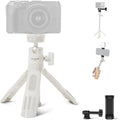 NEEWER Basics Mini Desk Selfie Stick Tripod Compatible with iPhone GoPro Insta360 DJI, Portable Small Camera Webcam Android Cell Phone Holder Ball Head Elevated Axis Video Recording Stand, TP43 White
