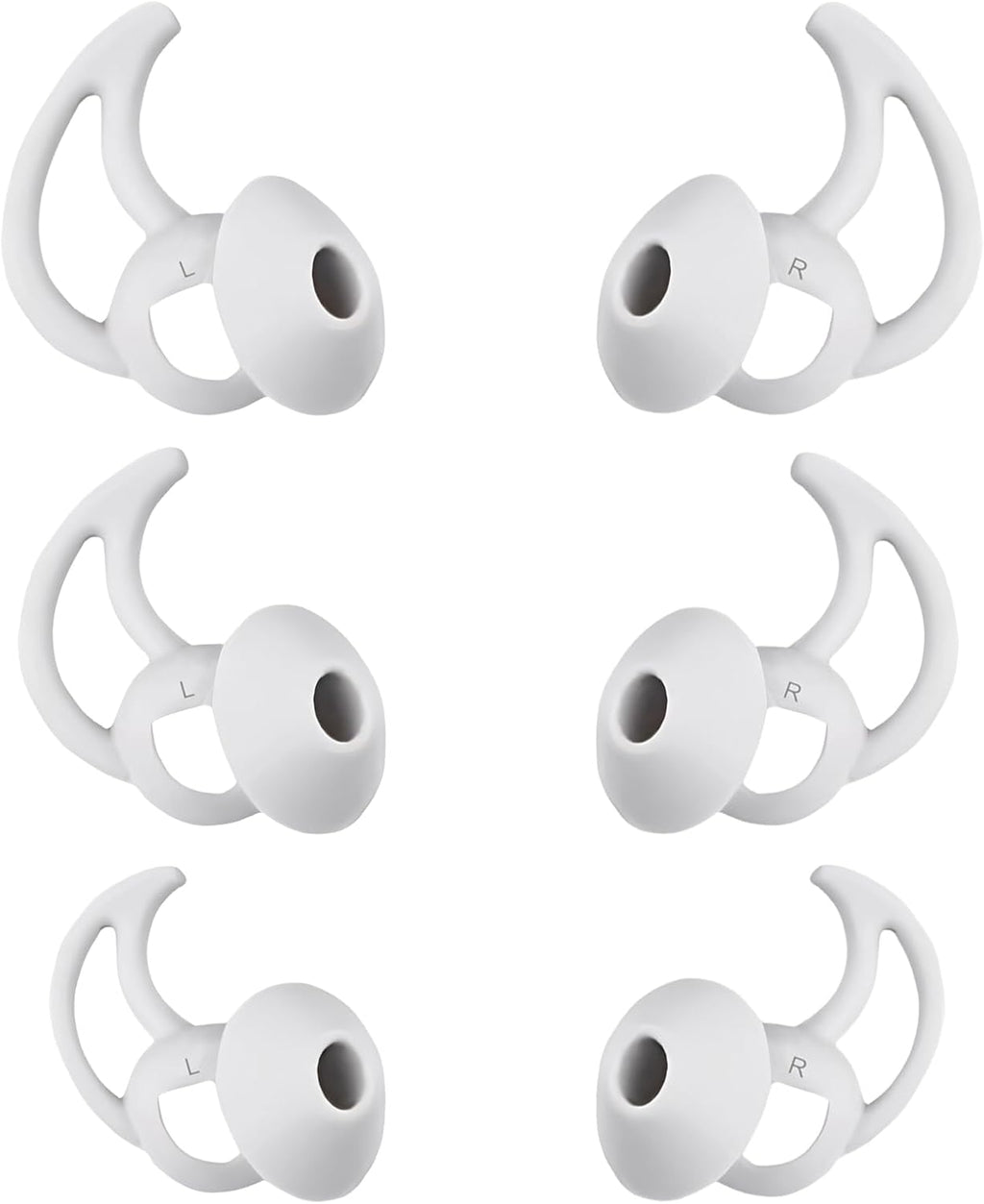 Earbud Replacement Tips Silicone Earbud Tips Compatible with Bose Quietcomfort and Sport Headphone Rubber Tips Ear Bud Covers 3 Pairs S M L Gray