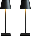 Cordless Table Lamp Rechargeable Lamps: 6000mAh Battery Operated Table Lamp Outdoor Waterproof, Touch Control, Portable Wireless Desk Lamp for Dinner/Bedroom/Restaurant(Black 2 Pack)