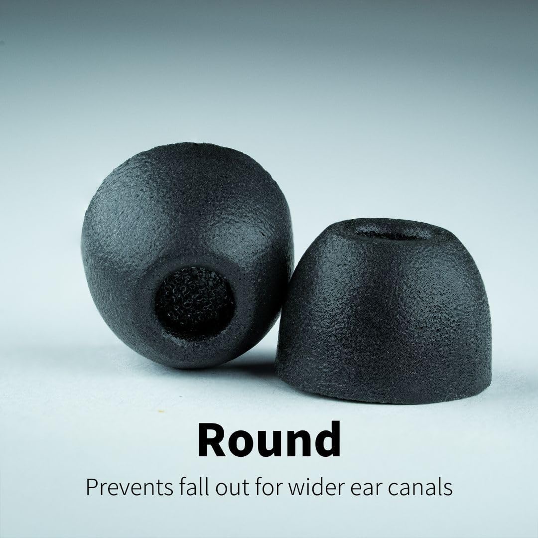 Comply 100 Core Series | Memory Foam Replacement IEM Ear Tips for Etymotic, Westone, Klipsch & More | Superior Noise Isolation, Ultimate Comfort, Secure Fit | Variety, Black, Large (3 Pairs)