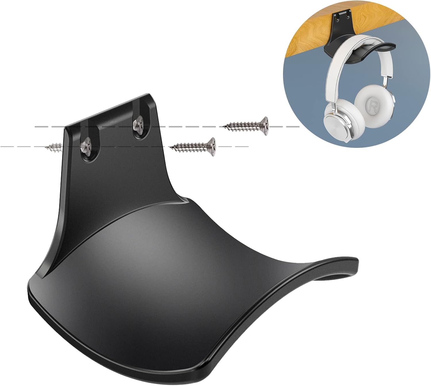 2-Pack Never Fall Headphone Hooks Hanger Wall Mount, Headset Holder Stand for Universal Gaming Headset Airpods Max Sony Bose Beats, Strong Adhesive by Screws