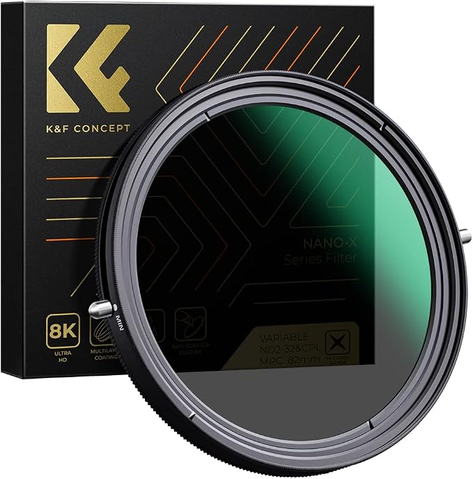 K&F CONCEPT 40.5mm Variable Fader ND2-ND32 ND Filter and CPL Circular by KFCONCEPT
