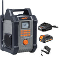Mellif Jobsite Radio Speaker Compatible with Dewalt 20v Max Battery, Enhanced Signal Reception, 100ft Wireless Range, Stereo, IPX54 Waterproof, TWS, AM/FM Presets, 2.0 Battery & 18V AC Power Cord