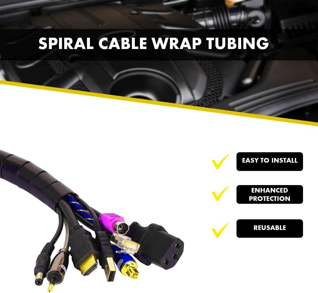 Kable Kontrol Vortex Spiral Cable Wrap - 1/8” Inch 100’ Feet Long - Hose Protector Flexible Polyethylene Wire Conduit Tubing Cable Sleeve Cord Cover to Organize Wires – Natural