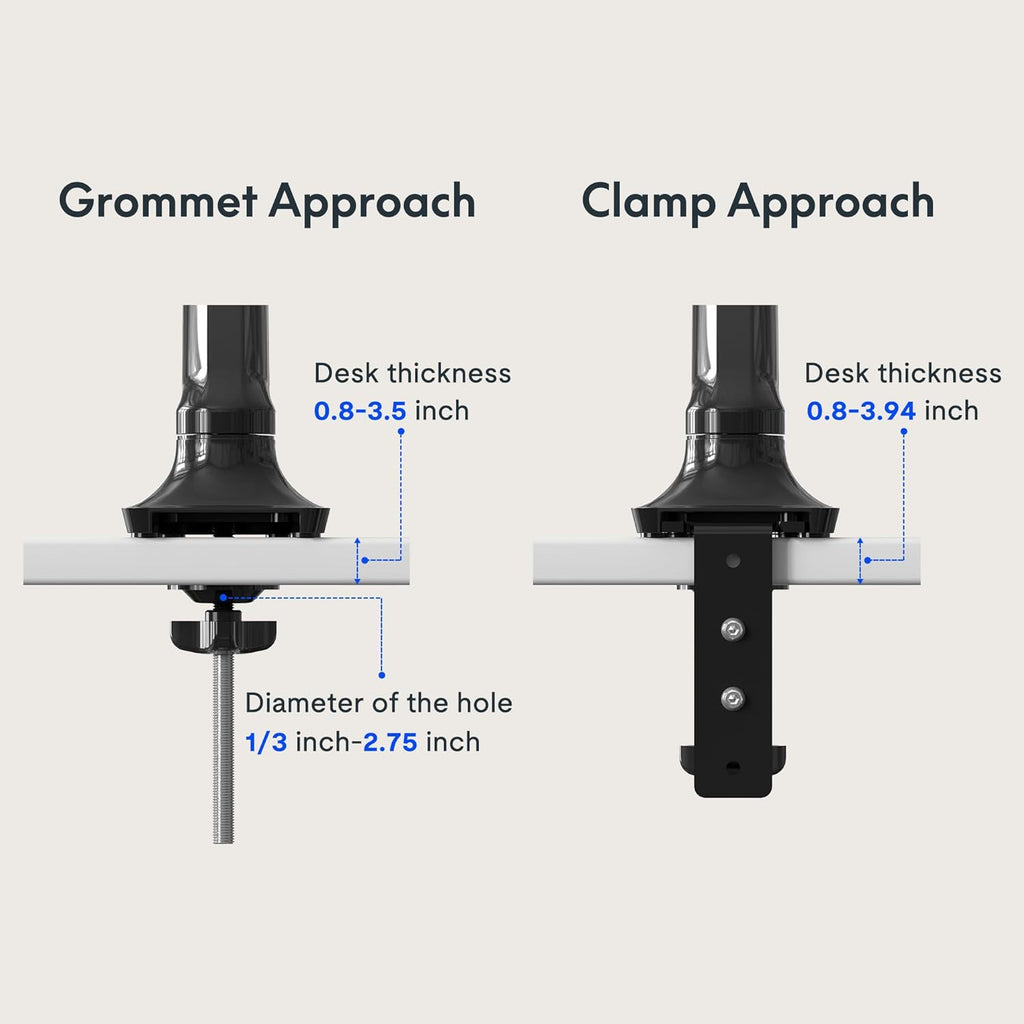 FlexiSpot Single Monitor Stand for Desk Adjustable Spring Vesa Monitor Mount with C Clamp for 10 to 27 Inch Computer Screens Heavy Duty Monitor Arm Hold up to 3.3 to 11lbs, Black