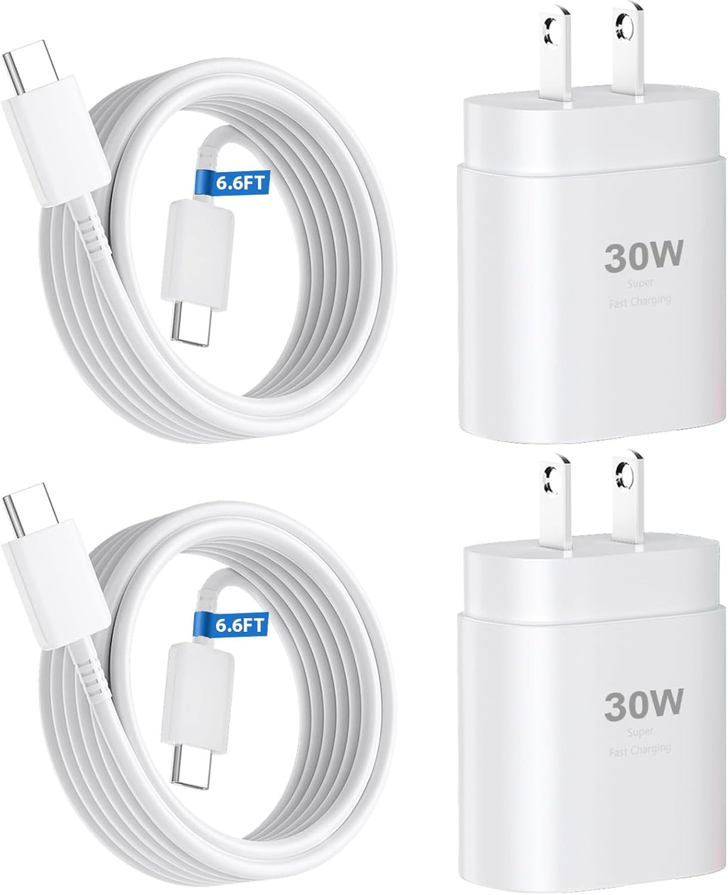 30W Phone 16 15 Charger Fast Charging,USB-C Wall Fast Charger Block Adapter with 6.6Ft USB C to C Fast Charging Cable Cord for Phone 16 15 Pro/16 15 Pro Max/15 Plus,Pro 12.9,Samsung Galaxy S24 Ultra