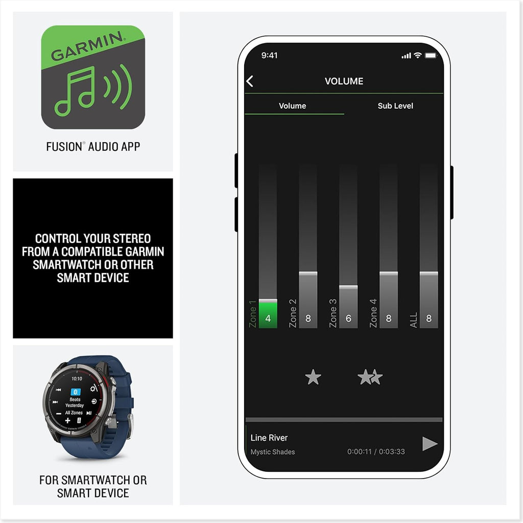 Garmin® Fusion Apollo™ MS-RA800 Marine Stereo, Premium Touchscreen Stereo with Built-in Wi-Fi® Connectivity