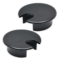 Desk Grommet 1-3/8" (35 mm), Desk Cord Hole Cover, Cable Grommet Metal Zinc Alloy Materilal, Desk Hole Grommet for Office and Home Table Cable, Detachable Cable Cord Organizer (Flat Black 2 Pcs)