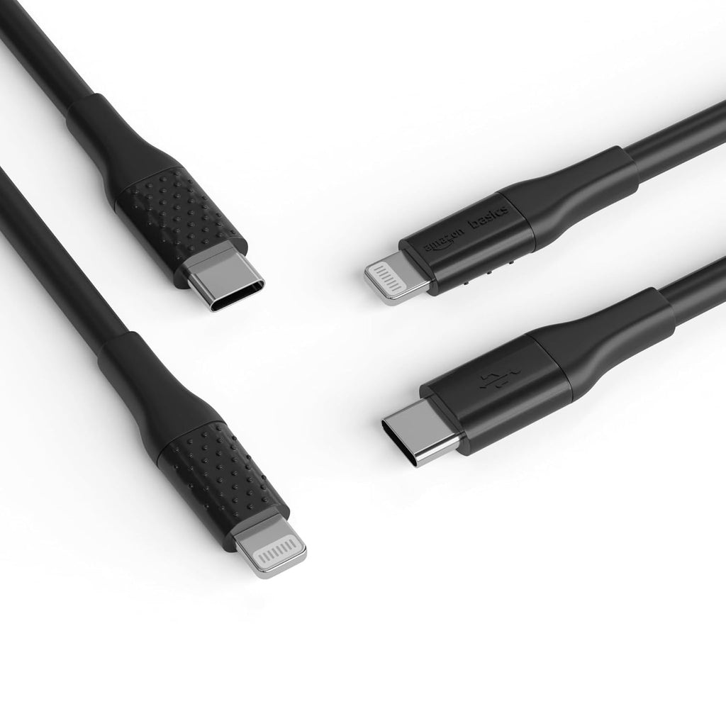 Amazon Basics USB-2.0 Type C to Lightning Cable (MFi Certified), 10 ft, Black