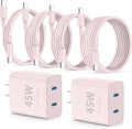Super Fast Samsung Charger Type C,45W Dual Port USB C Fast Charger Block [2-Pack] & Extra Long 60W 3/6/6/10FT USB C Cable - PD Quick Charging 3.0 for Samsung Galaxy S25 Ultra/S24+/S23 iPhone 16