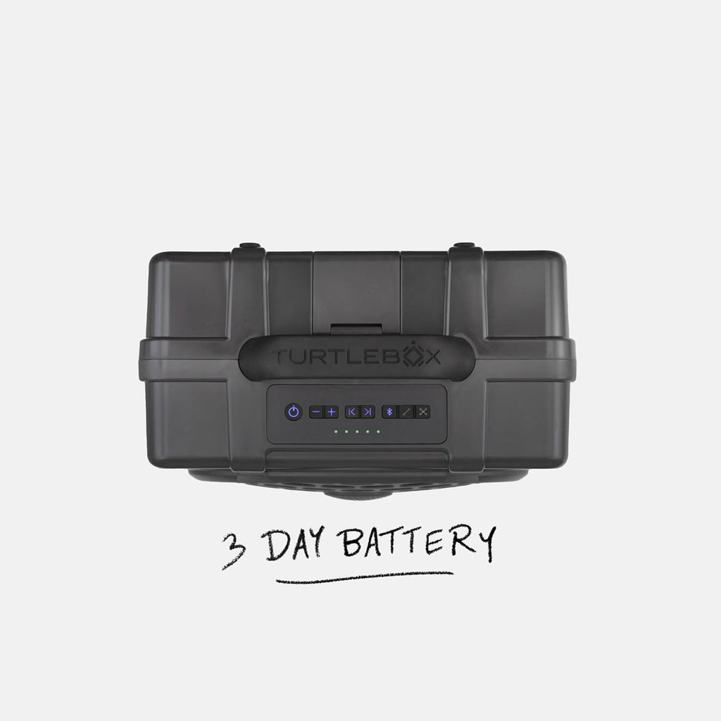 Turtlebox Original Gen 3: Portable Outdoor Bluetooth Speaker – Ultra-Loud (120dB), Waterproof (IP67), Rugged, Impact-Resistant, 3-Day Battery | Party Mode: Unlimited Pairing Stereo, Gray/Electric Blue