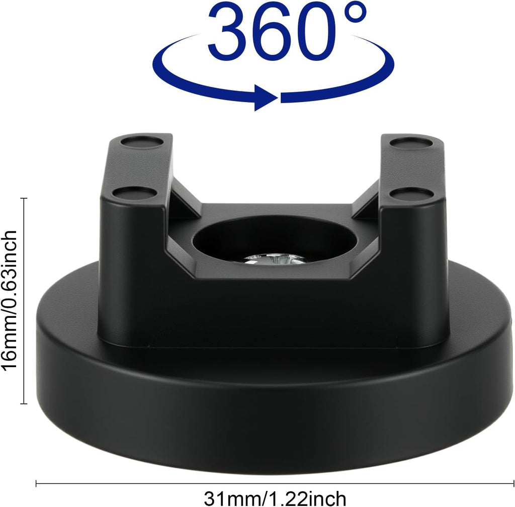 Yookeer 20 Pcs Magnetic Zip Tie Mount Base Black Magnetic Cable Clips Wire Holder Multipurpose Cable Ties Management Base Electrical Supplies for Wire (31 mm)