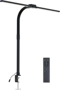Full Spectrum LED Desk Lamp, Sun Lamp 15W Eye-Caring Table Light with CRI≥95, Flicker-Free, Low Blue Light, 2700K-6500K, Stepless Dimming, 360° Arm, Clamp Base for Office & Study