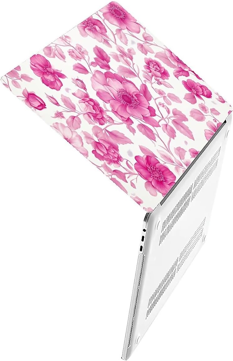 Compatible with MacBook Air 13.3 13.6 Inch Case 2022 2021 2020 2019 Plastic Hard Shell Case Cover,13.6 Air (A2681) M2 2022, Pink Vintage Floral