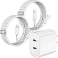 iPhone Charger,Dual Port USB C iPhone Charger Fast Charging Block,Super Fast Apple Double Type C Wall Chargers,2Pack 10FT Quick USB C Lightning Cable for iPhone 14 Pro Max/13 Pro/12/11/MiNi/XS/XR/8/SE