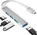 4 Ports USB C to USB Hub, Aluminum Type C to USB A 3.0 Adapter, Plug and Play USB Extender for MacBook Pro/Air, Laptop, Keyboard and Mouse